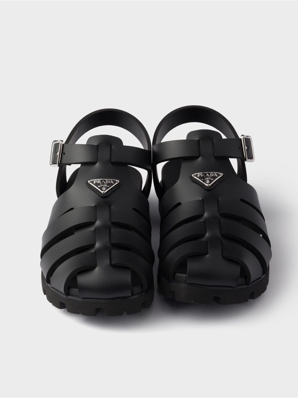 Prada Men’s Matte Black Jelly Fisherman Sandals Prada sz 10/ US 11